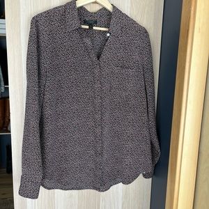 J Crew Silk Dotted Blouse - 12. Burgundy, navy, pink, orange.